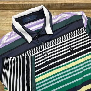 Extracurricular Golf Polo Shirt Multi Stripe Martis Camp Golf Club Mens Small